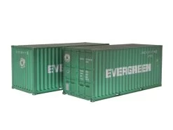 Dapol 4F-028-056 Containerset 20ft Evergreen 2x Gealtert Spur 00