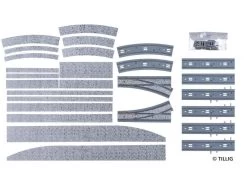 Tillig-87131 Gleis Trambahn H0m Depot 3-ständig Pflaster