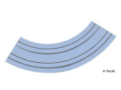 Tillig-87267 Gleis Trambahn H0m R204/250 90 Grad Asphalt